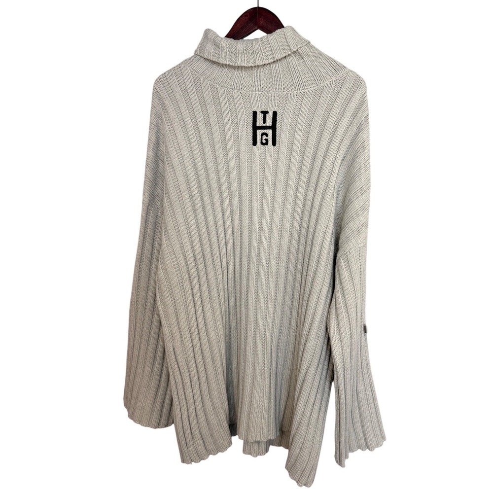 Honor The Gift Oversized Freshman Turtleneck Dress Grey Ribbed Knit Logo XXL NWT
